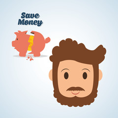 Save Money design. Financial item. Colorfull illustration, vecto