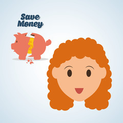 Save Money design. Financial item. Colorfull illustration, vecto