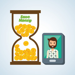 Save Money design. Financial item. Colorfull illustration, vecto