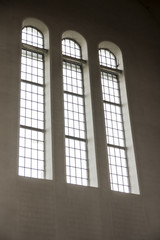 background three windows in church