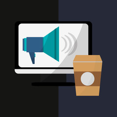 Digital Marketing design.Communication and ecommerce. Colorful i