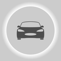 Flat paper cut style icon of a car