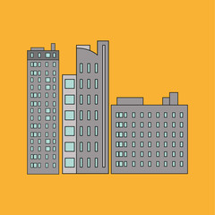 City design. Building icon. Isolated illustration