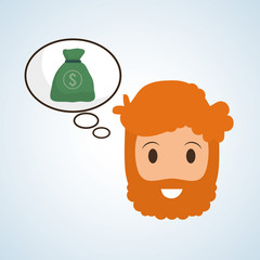 Management design. Person icon. Isolated illustration