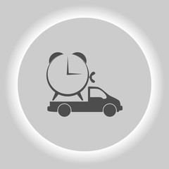 Flat paper cut style icon of vehicle
