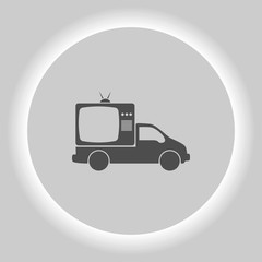 Flat paper cut style icon of vehicle