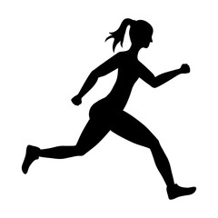 Woman of side running. sport concept, vector graphic