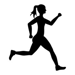 Fototapeta na wymiar Woman of side running. sport concept, vector graphic