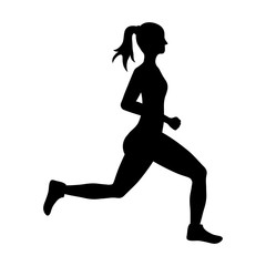 Fototapeta na wymiar Woman of side running. sport concept, vector graphic