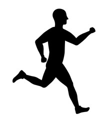 Fototapeta na wymiar Man of side running. sport concept, vector graphic