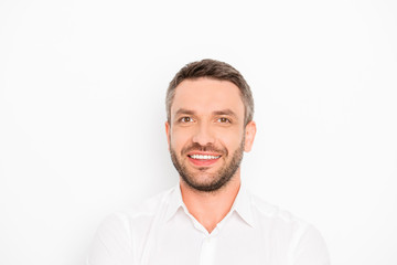 Obraz premium Cheerful smiling happy guy isolated on white background
