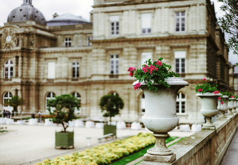 Fototapeta na wymiar Soft and calmness view of Luxembourg garden, Paris