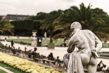 Soft and calmness view of Luxembourg garden, Paris