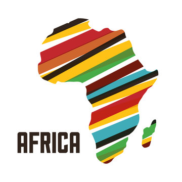 Africa Design. Map Shape Icon, Vector Graphic