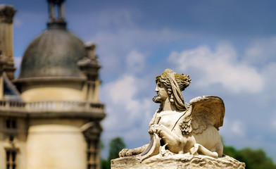 Chantilly castle view, Il-de-France, Paris region