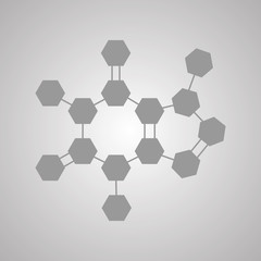 The molecular structure and communication at a background. Vector illustration. Formula of Caffeine