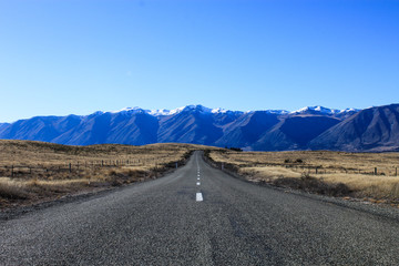 Beautiful landscape on the road with mountain views