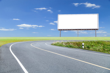 Blank billboard for your advertisement with space for text on ro