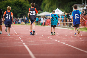 Boys at track-and-field competition