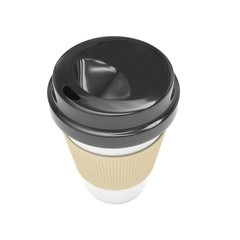 Coffee to go on white. 3d rendering.