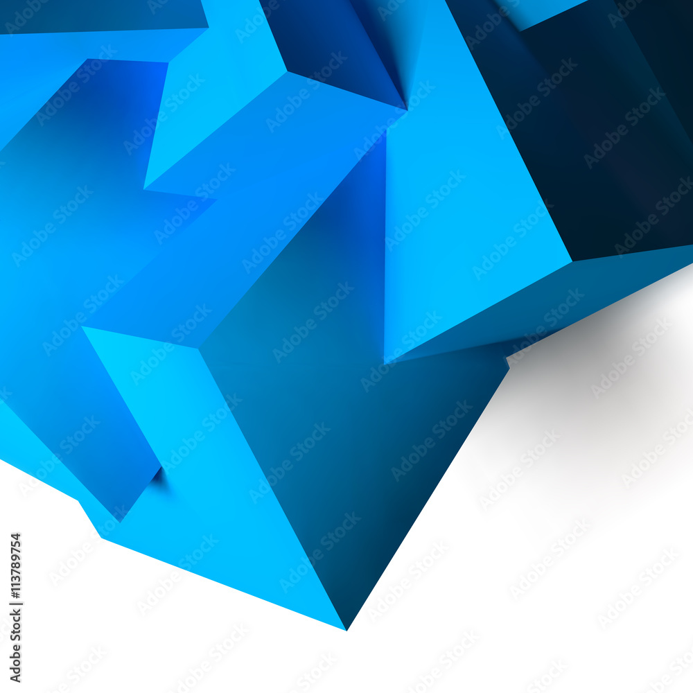 Poster Abstract background with overlapping blue cubes