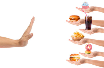 Hand refusing junk food