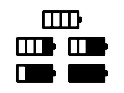 Battery Usage Or Charge Status Flat Icon Set For Apps And Electronic Devices 