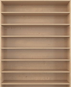 Wood empty shelf