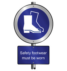 Health and Safety protective footwear signpost