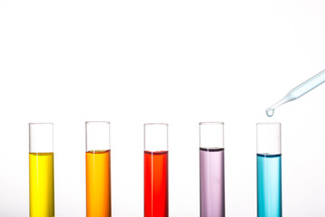 Chemistry flask glassware for test laboratory.