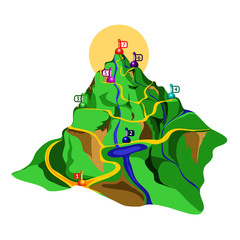  mountain. peak. way to the top. steps upward