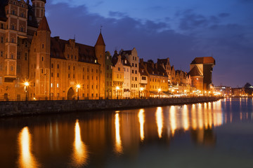 Fototapeta na wymiar Old Town Of Gdansk at Night