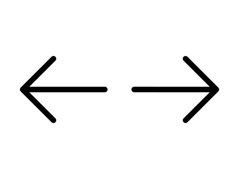 Left And Right, Previous And Next Or Back And Forth Arrows Line Art Icon For Apps And Websites