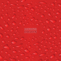 Vector red background of drops