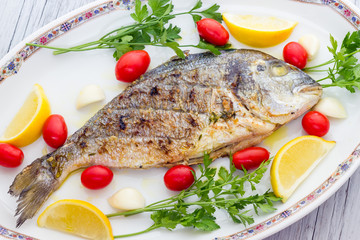 Grilled sea bream