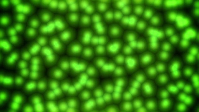 cell splitting, dividing and mixing simplified scientific motion background green