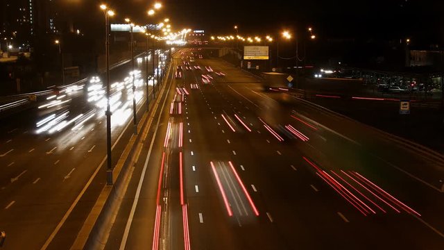 night highway time lapse
