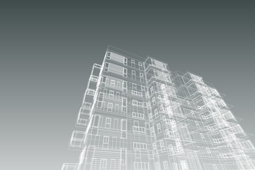Fototapeta premium architecture abstract, 3d illustration
