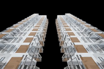 architecture abstract, 3d illustration