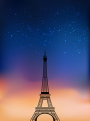 The Eiffel Tower at night 