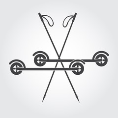Roller skiing icon. Roller skiing Vector illustration.