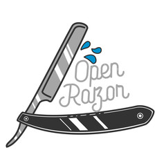 Color vintage barbershop emblem