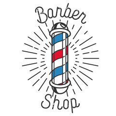 Color vintage barbershop emblem