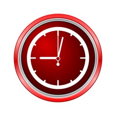 Clock icon, Internet button on white background