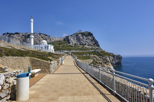 Gibraltar as Seen from Europa Point, in the depth, the left is a mosque - Powered by Adobe