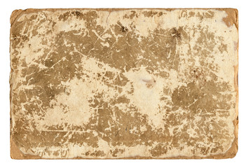 Vintage paper blank with scratches isolated on white background.