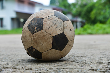 Fototapeta na wymiar Old soccer ball