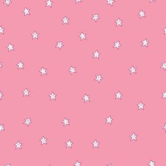 Seamless childish pattern with smiling and sleeping stars with f