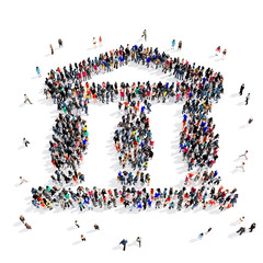 people group ancient building 3d