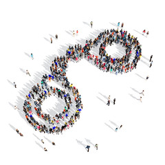 people group handcuffs 3d